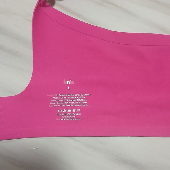 Knix Shadow Mesh T-Shirt Bra Shocking Pink Wireless Size Large - Picture 4 of 5